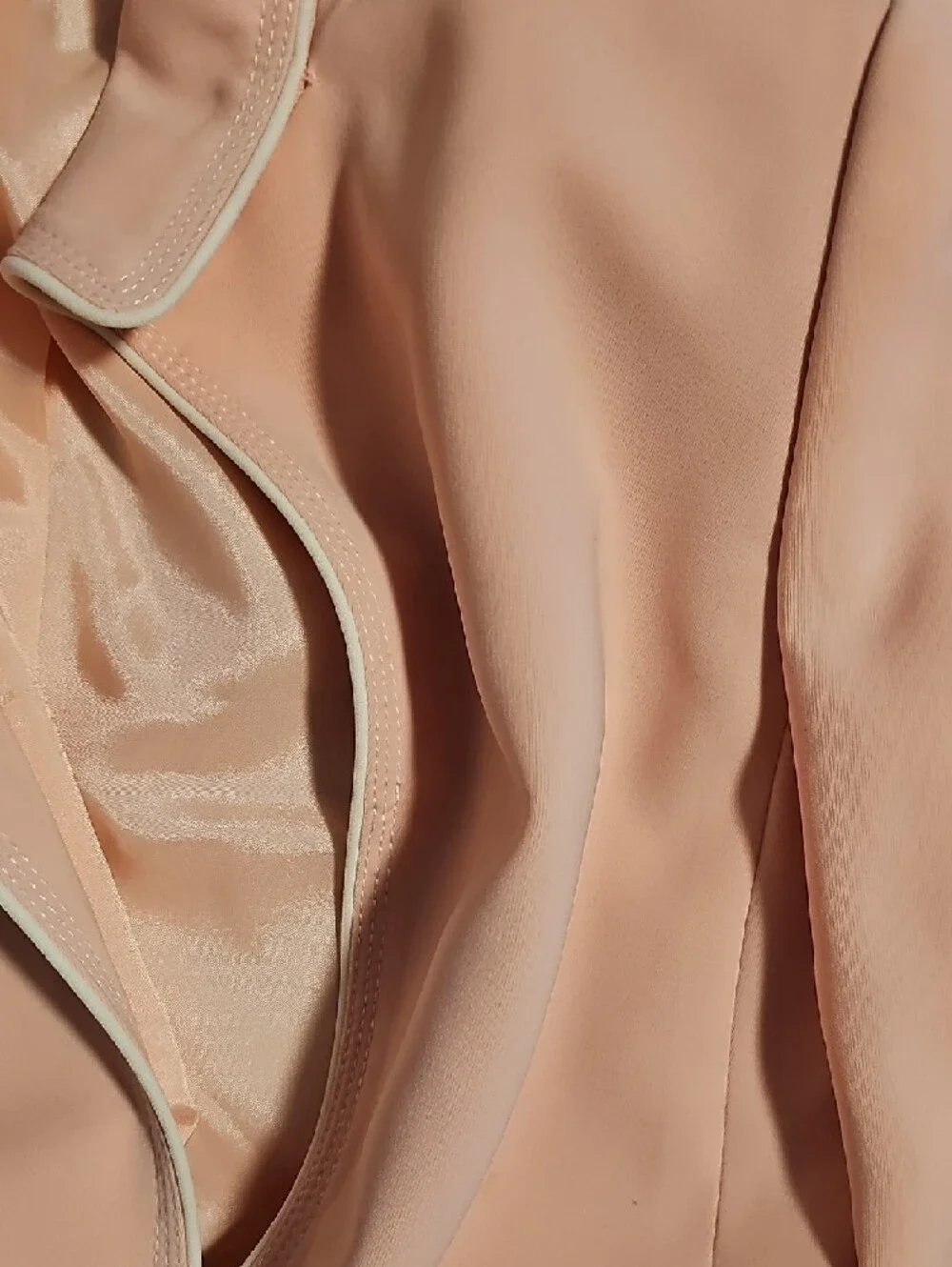 Anne Klein Blush Pink Open-Front Blazer with Cream Trim - Picture 3 of 3